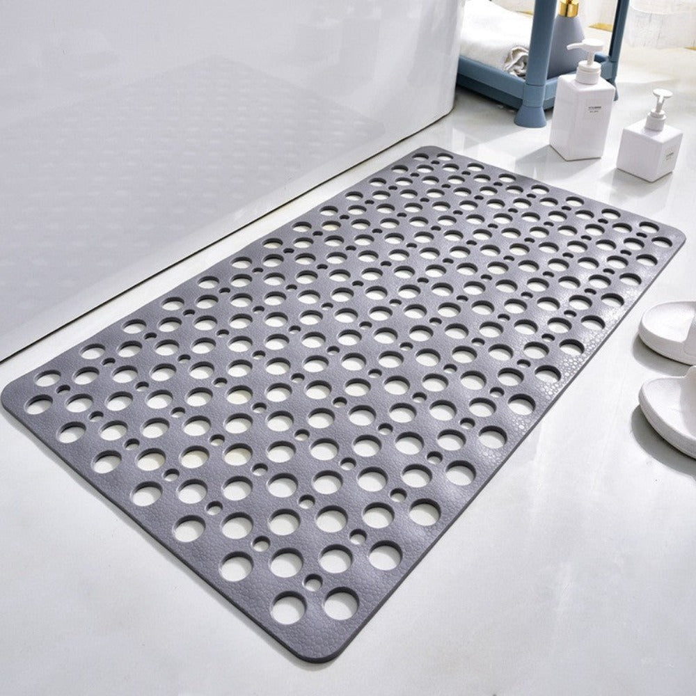 Non-Slip Antibacterial Shower Mat with Drainage Holes and Suction Cups Quick Drying Bath Tub Mat