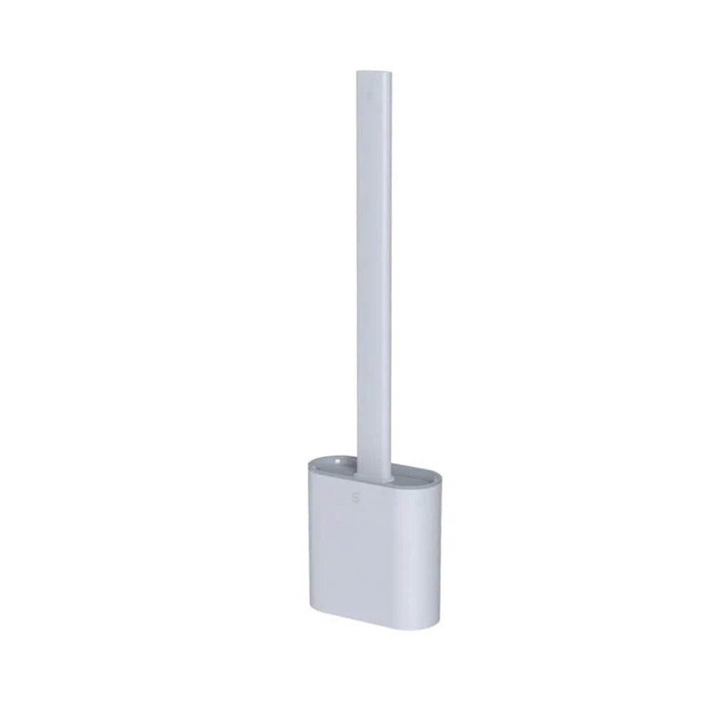 Silicone Toilet Brush and Holder Set Flexible Antibacterial Quick Drying Rust-Free Bathroom Cleaning Brush