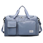 Sports Duffel Bag with Shoe Compartment Water-Repellent Oxford Fabric Travel Gym Bag with Multiple Pockets and Shoulder Strap