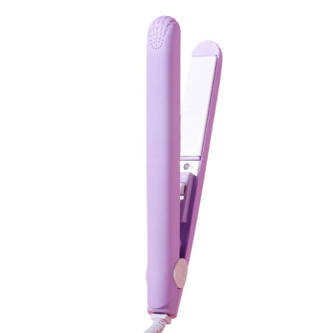 Mini Flat Iron Ceramic Hair Straightener and Curler Two in One Travel Hair Styling Iron for Short Hair and Bangs