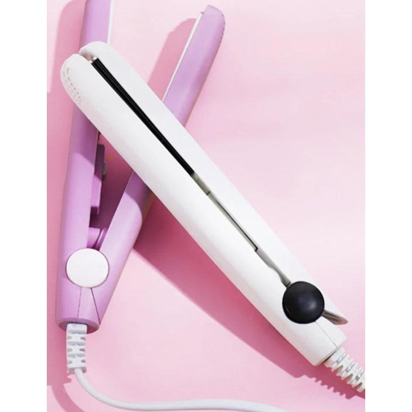 Mini Flat Iron Ceramic Hair Straightener and Curler Two in One Travel Hair Styling Iron for Short Hair and Bangs