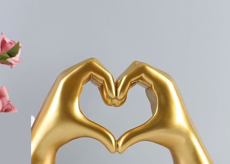Heart Hands Sculpture Resin Decorative Figurine Love Heart Hand Statue Modern Home Decor Accent for Shelf Table and Bedroom