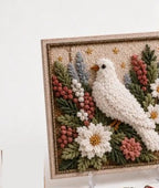 Pre-Punched Christmas Yarn Art Craft Kit with Wooden Tool for Holiday Decor