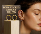 Retractable Clip-On Hoop Earrings for Unpierced Ears with Padded Clasp