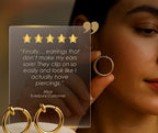 Retractable Clip-On Hoop Earrings for Unpierced Ears with Padded Clasp