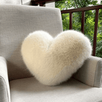Heart Shaped Faux Fur Throw Pillow Fluffy Plush Decorative Cushion Soft Heart Pillow for Sofa Bed and Living Room