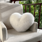 Heart Shaped Faux Fur Throw Pillow Fluffy Plush Decorative Cushion Soft Heart Pillow for Sofa Bed and Living Room