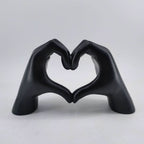 Heart Hands Sculpture Resin Decorative Figurine Love Heart Hand Statue Modern Home Decor Accent for Shelf Table and Bedroom