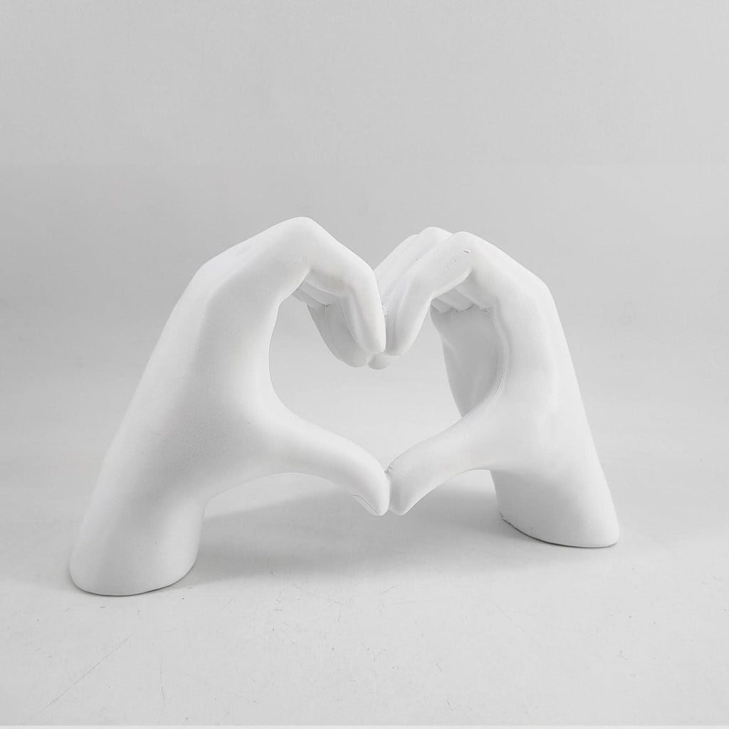 Heart Hands Sculpture Resin Decorative Figurine Love Heart Hand Statue Modern Home Decor Accent for Shelf Table and Bedroom