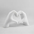 Heart Hands Sculpture Resin Decorative Figurine Love Heart Hand Statue Modern Home Decor Accent for Shelf Table and Bedroom
