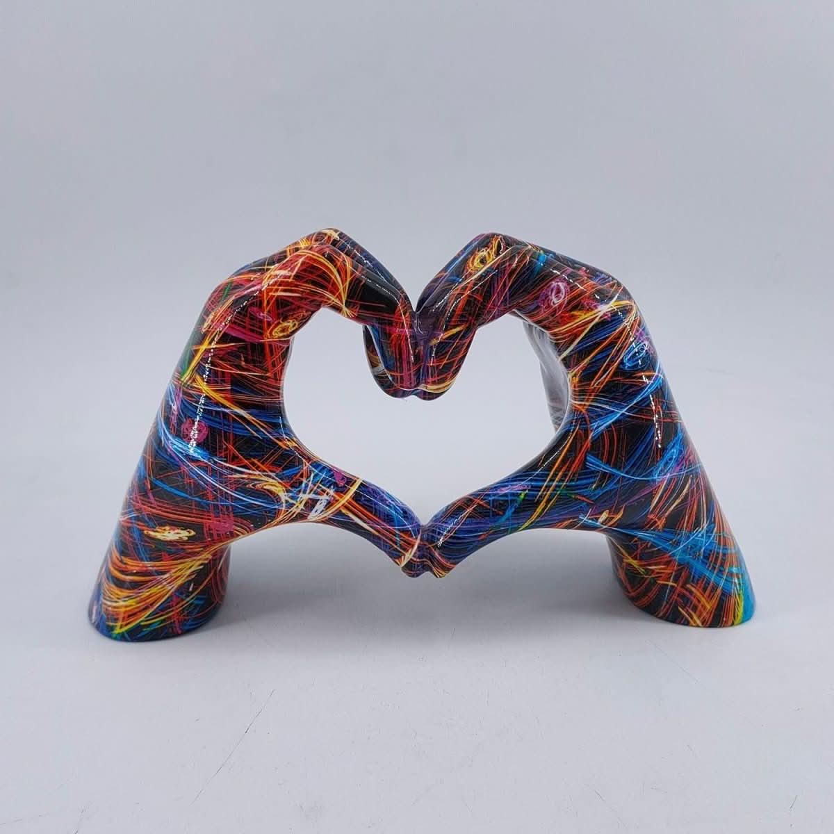 Heart Hands Sculpture Resin Decorative Figurine Love Heart Hand Statue Modern Home Decor Accent for Shelf Table and Bedroom
