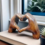 Heart Hands Sculpture Resin Decorative Figurine Love Heart Hand Statue Modern Home Decor Accent for Shelf Table and Bedroom