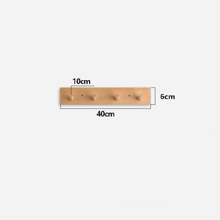 Minimalist Wooden Wall Coat Rack Handmade Solid Wood Peg Rail with Round Hooks for Entryway Hallway and Bedroom