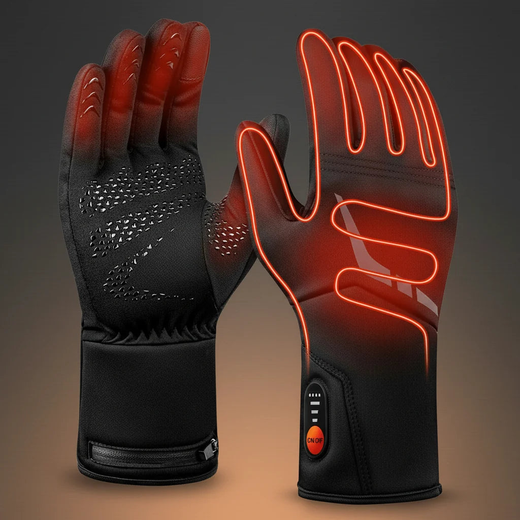 Heated Gloves Rechargeable Battery Powered Waterproof Windproof Touchscreen Winter Gloves for Skiing Cycling and Outdoor