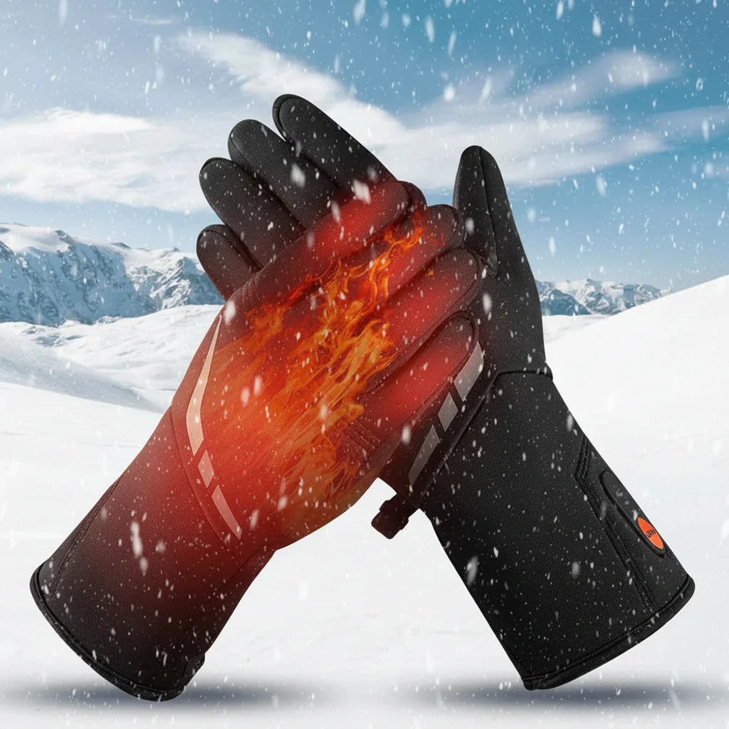 Heated Gloves Rechargeable Battery Powered Waterproof Windproof Touchscreen Winter Gloves for Skiing Cycling and Outdoor