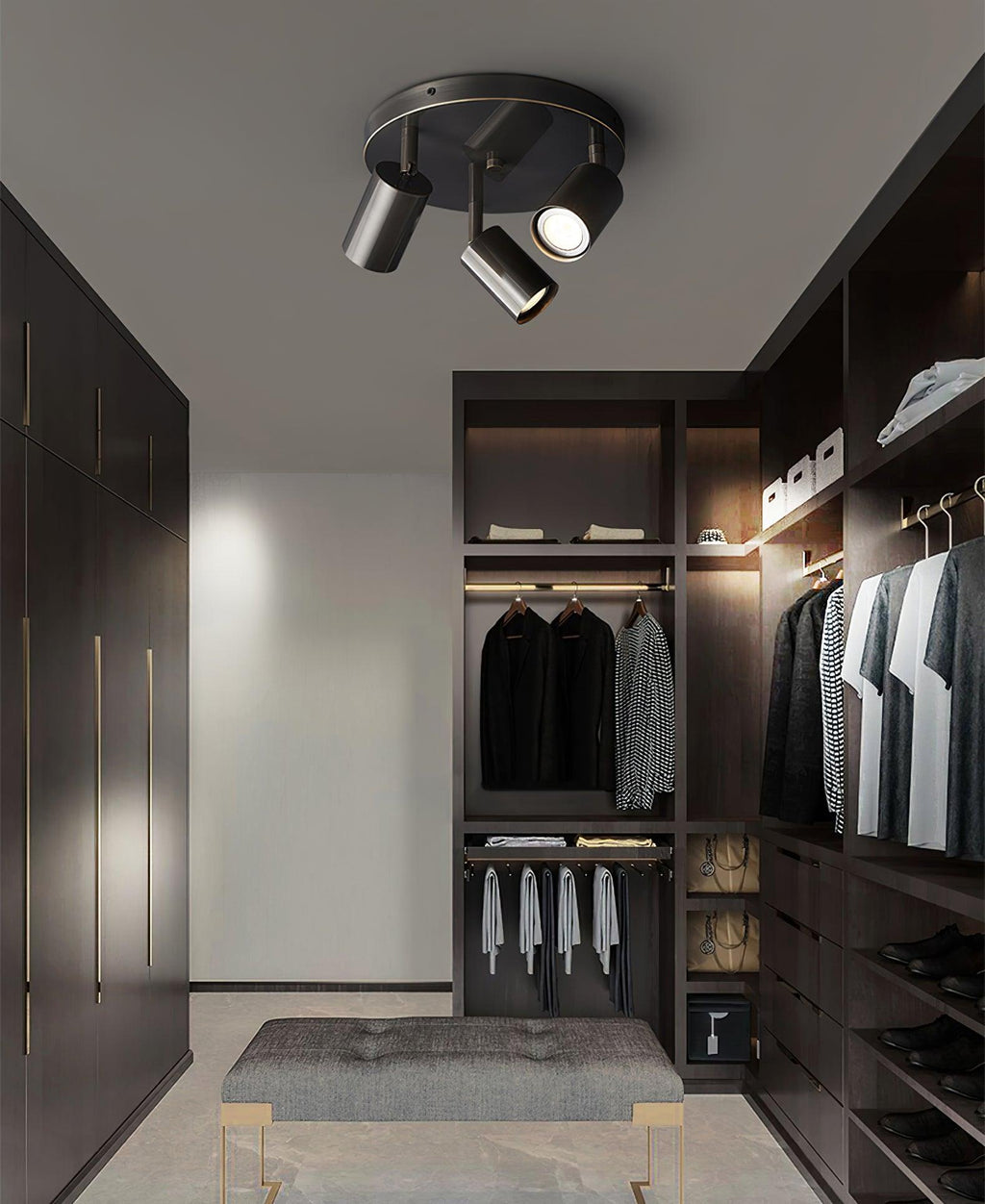 Adjustable 3/5-Light Spotlight Ceiling Light with Round Canopy