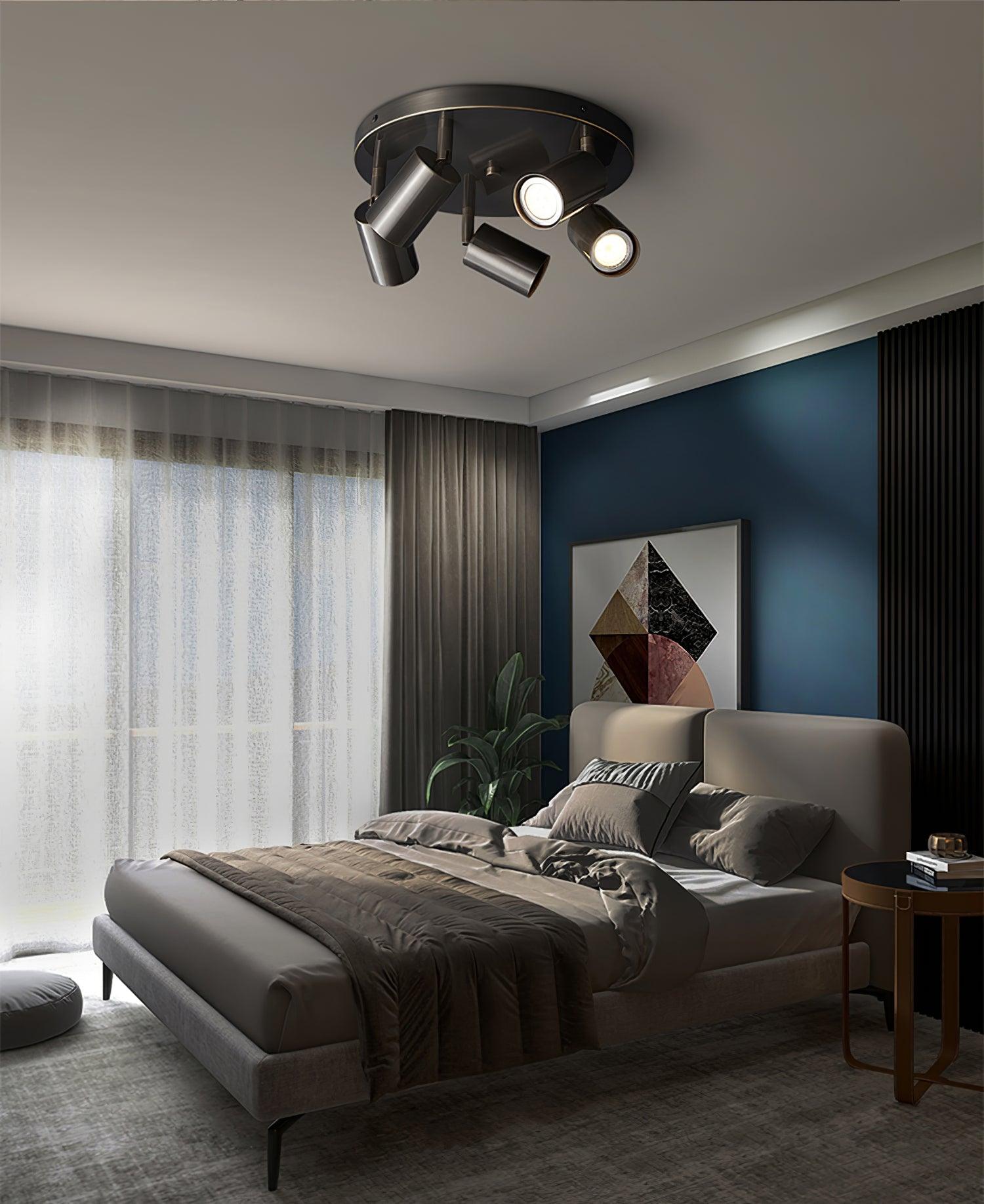 Adjustable 3/5-Light Spotlight Ceiling Light with Round Canopy