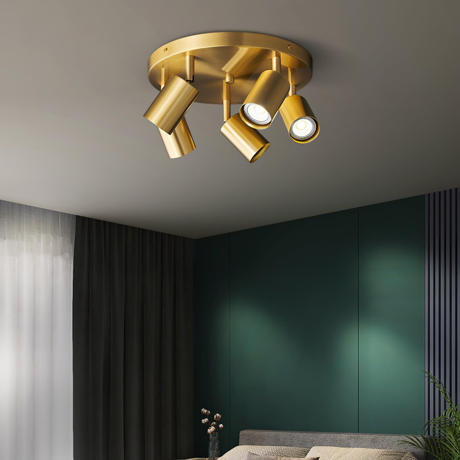Adjustable 3/5-Light Spotlight Ceiling Light with Round Canopy