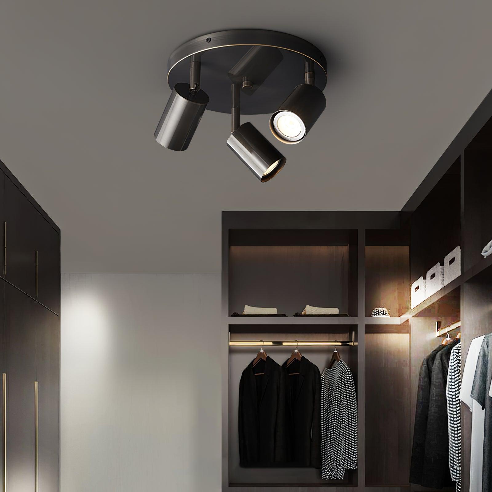 Adjustable 3/5-Light Spotlight Ceiling Light with Round Canopy