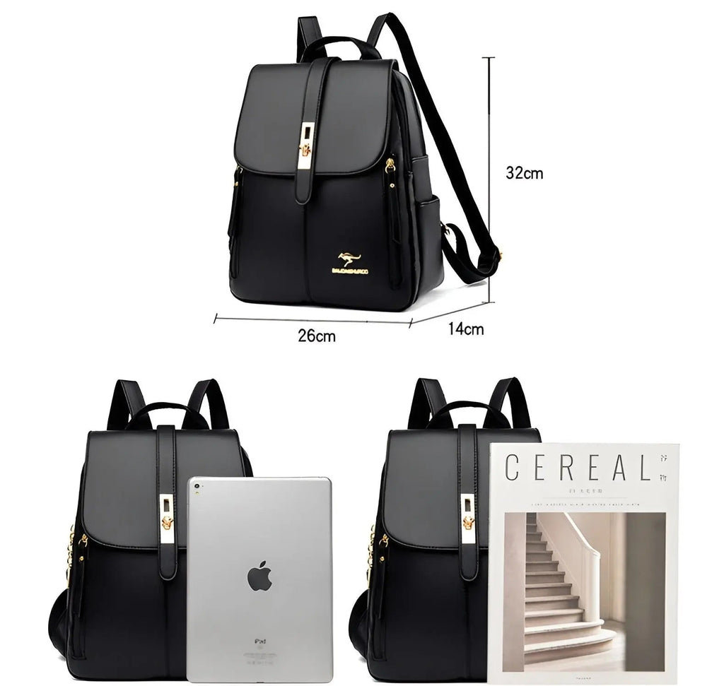 Women's Faux Leather Backpack Purse Fashion Shoulder Bag Small Travel Daypack with Multiple Compartments for Work and Daily Use