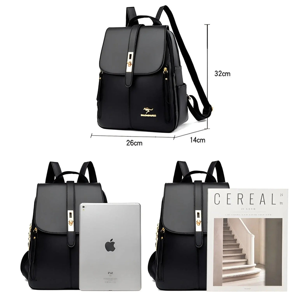 Women's Faux Leather Backpack Purse Fashion Shoulder Bag Small Travel Daypack with Multiple Compartments for Work and Daily Use