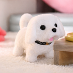 Interactive Robot Puppy Plush Toy Walking Barking Sitting Electronic Dog with Tail Wagging Sound and Touch Activated for Kids