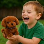 Interactive Robot Puppy Plush Toy Walking Barking Sitting Electronic Dog with Tail Wagging Sound and Touch Activated for Kids