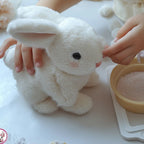 Interactive Plush Bunny Toy with Realistic Movements and Sounds Soft Electronic Hopping Rabbit Stuffed Animal for Kids