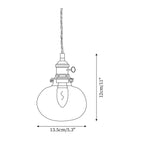 Clear Glass Globe Pendant Light with Brass Socket and Twisted Cord
