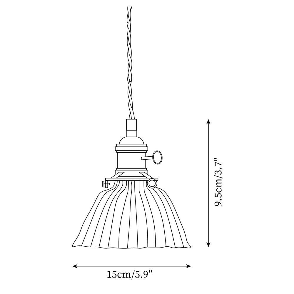 Clear Glass Globe Pendant Light with Brass Socket and Twisted Cord