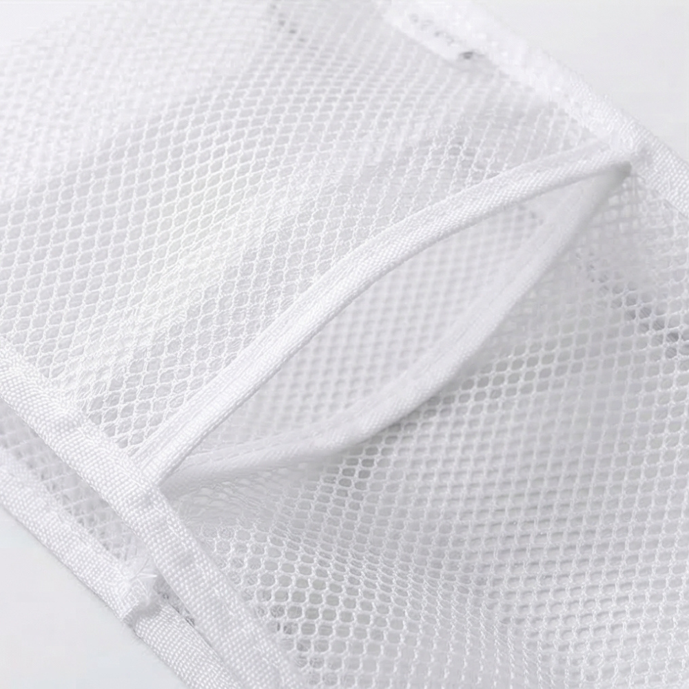 Self Standing Mesh Travel Toiletry Pouch with Dividers and Hanging Loop