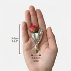 Wearable Mini Flower Vase Brooch with Polished Bouquet Design