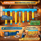 Kids Reflex Reaction Game Falling Stick Catch Trainer Hand Speed Challenge USB Rechargeable Indoor Game with Adjustable Speed Levels
