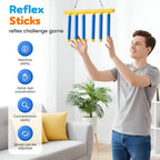 Kids Reflex Reaction Game Falling Stick Catch Trainer Hand Speed Challenge USB Rechargeable Indoor Game with Adjustable Speed Levels