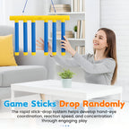 Kids Reflex Reaction Game Falling Stick Catch Trainer Hand Speed Challenge USB Rechargeable Indoor Game with Adjustable Speed Levels