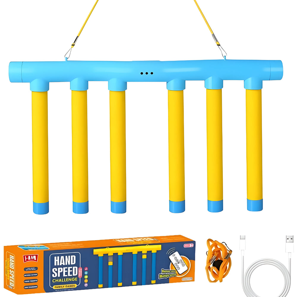 Kids Reflex Reaction Game Falling Stick Catch Trainer Hand Speed Challenge USB Rechargeable Indoor Game with Adjustable Speed Levels