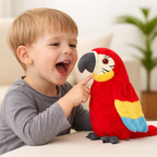 Interactive Talking Parrot Plush Toy Voice Repeat Stuffed Animal Speech Learning Toy for Kids Battery Operated