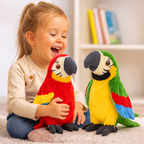 Interactive Talking Parrot Plush Toy Voice Repeat Stuffed Animal Speech Learning Toy for Kids Battery Operated
