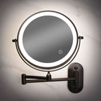 LED Magnifying Makeup Mirror Wall Mounted Rechargeable with Adjustable Brightness and Extendable Swivel Arm
