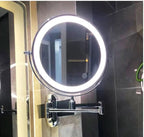 LED Magnifying Makeup Mirror Wall Mounted Rechargeable with Adjustable Brightness and Extendable Swivel Arm