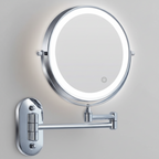 LED Magnifying Makeup Mirror Wall Mounted Rechargeable with Adjustable Brightness and Extendable Swivel Arm