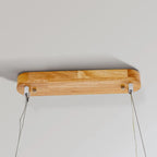 Contemporary Oval Wooden Pendant Light with Integrated Ring Diffuser