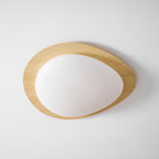 Modern Round Flush Mount Ceiling Light with Metal Rim