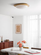 Modern Round Flush Mount Ceiling Light with Metal Rim