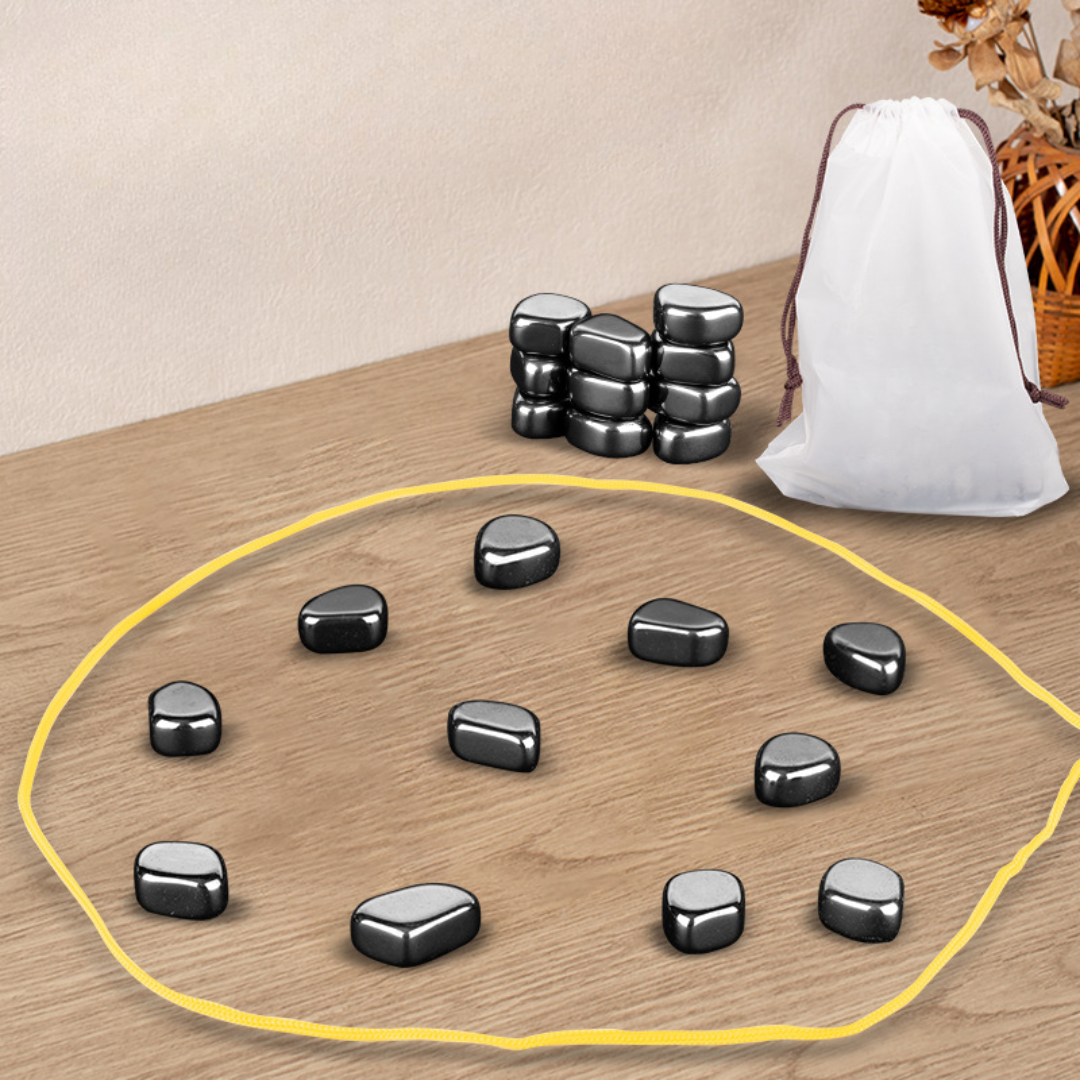 Magnetic Strategy Board Game with Magnetic Stones Family Tabletop Game Portable Travel Set with Storage Bag for Kids and Adults