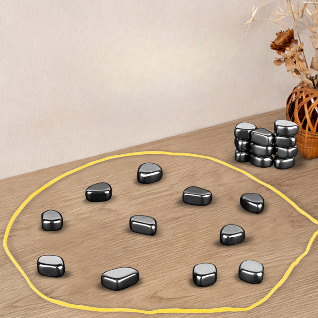 Magnetic Strategy Board Game with Magnetic Stones Family Tabletop Game Portable Travel Set with Storage Bag for Kids and Adults