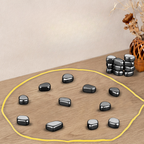 Magnetic Strategy Board Game with Magnetic Stones Family Tabletop Game Portable Travel Set with Storage Bag for Kids and Adults