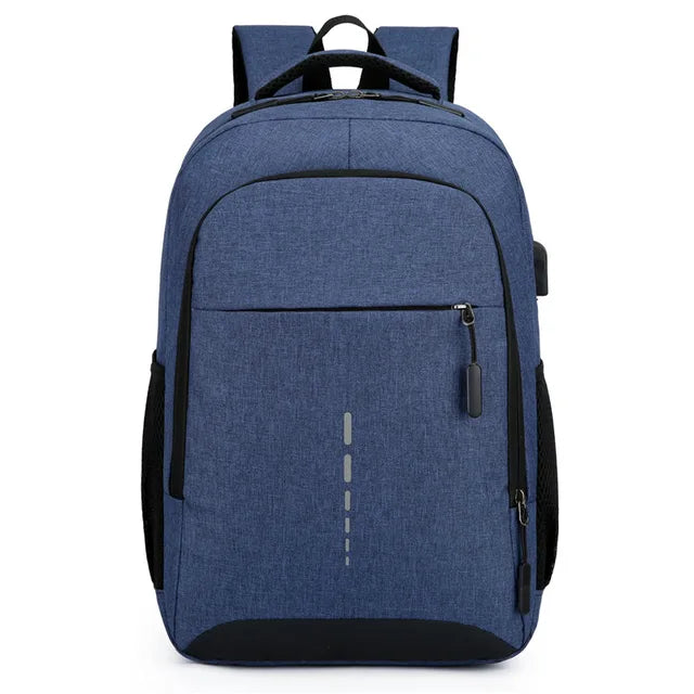 Waterproof Laptop Backpack with USB Charging Port Lightweight Men's Travel Backpack with Padded Laptop Compartment and Side Bottle Pockets