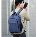 Waterproof Laptop Backpack with USB Charging Port Lightweight Men's Travel Backpack with Padded Laptop Compartment and Side Bottle Pockets