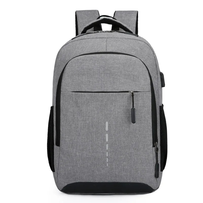 Waterproof Laptop Backpack with USB Charging Port Lightweight Men's Travel Backpack with Padded Laptop Compartment and Side Bottle Pockets